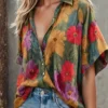 Casual Loose Floral Shirt Collar Blouse -Shinee Style Shop cfff15ff844b31d12d800f6a188cab44