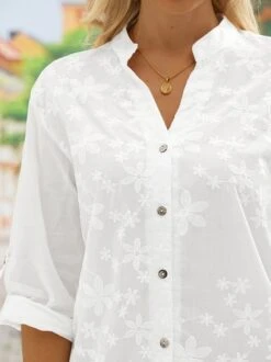 JFN Cotton Lace Stitching Long Sleeve Shirt -Shinee Style Shop d6737bdfb8eb23cd26cbc83a765fe88f