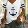 Sea Casual V Neck Anchor T-Shirt 2 Sea Casual V Neck Anchor T-Shirt -Shinee Style Shop d9672e11b7d417e78c4779f160643236