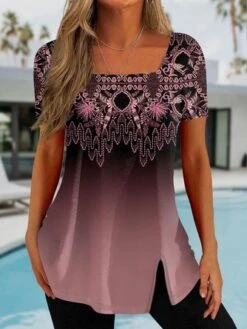 Jersey Square Neck Boho Loose Blouse -Shinee Style Shop df079431a6800d6d26059d9c9a153785