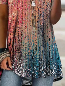 Crew Neck Casual Ombre Blouse -Shinee Style Shop e0f97e97ade372d134ad269402e9bd19