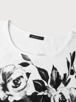 Women's Summer Tunics Crew Neck Floral Color Block Casual Tunic Top -Shinee Style Shop e5704cb11cd7ca05d627a9be5d5992da