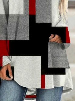 JFN Round Neck Geometric Casual Tunic Top -Shinee Style Shop f3eafcee5b7e2b57e08917958218501e