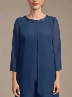 Loose Chiffon Plain Elegant Two-Piece Set -Shinee Style Shop 097e99d86b7406c9916a24e369f5ef02