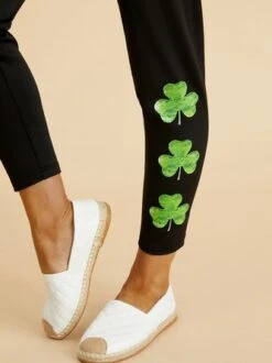 Four-Leaf Clover Tight Boho Leggings -Shinee Style Shop 2807354736f5ee6f953735abccb59850
