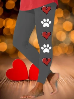 Casual Heart Regular Fit Leggings -Shinee Style Shop 2dbf8b77a4fba08ade47a31bfafe4c61