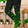 Tight Four-Leaf Clover Casual Leggings