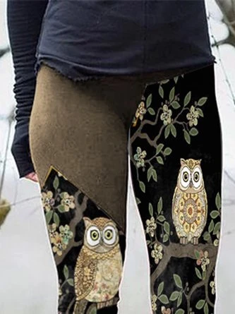 Animal Color Block Casual Leggings 4 Animal Color Block Casual Leggings - Image 2