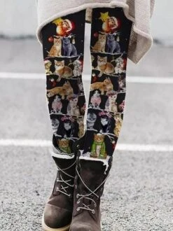 Cat Tree Tight Casual Leggings