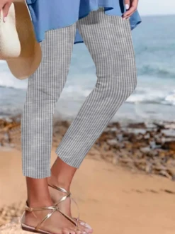 Striped Casual Leggings -Shinee Style Shop 8b5ec68444d7f6d4d42c99d771279934