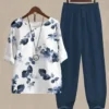 Loose Casual Floral Two-Piece Set -Shinee Style Shop b3e50f45ed4247ed5533cbc25731c479