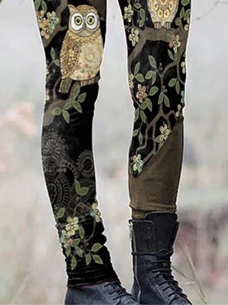 Animal Color Block Casual Leggings 5 Animal Color Block Casual Leggings - Image 3