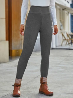 Casual Fleece Lined Leggings Leggings High Waist Athletic Leggings Tummy Control Stretch Workout Yoga Leggings -Shinee Style Shop cc1491fcc117c9356fb614c5969712e0