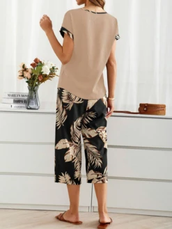 Women's Palm Leaf Daily Going Out Two Piece Set Short Sleeve Casual Summer Top With Pants Matching Set Black 18 Women's Palm Leaf Daily Going Out Two Piece Set Short Sleeve Casual Summer Top With Pants Matching Set Black -Shinee Style Shop d51331fac63e5d6473899abf56d9d661