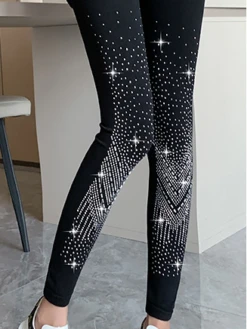 Casual Knitted Hot Drilling Leggings -Shinee Style Shop dfb7d2e0e6929de1012ca4548e165fc8