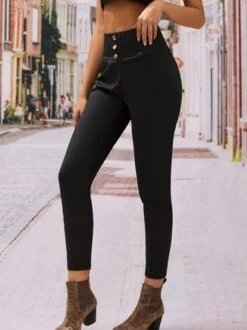 JFN Casual Plain Autumn Natural Tight Long Medium Elastic Leggings -Shinee Style Shop ea46c6f7d043a96ec452d897f153e723