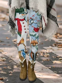 Tight Snowman Casual Leggings